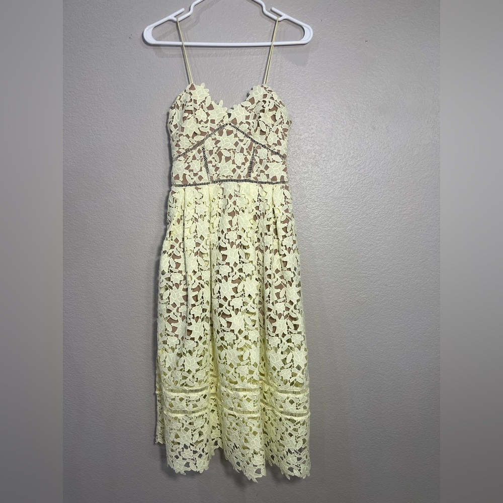 Self Portrait Azaelea Dress yellow lace women’s 
Size 4 - Picture 4 of 14
